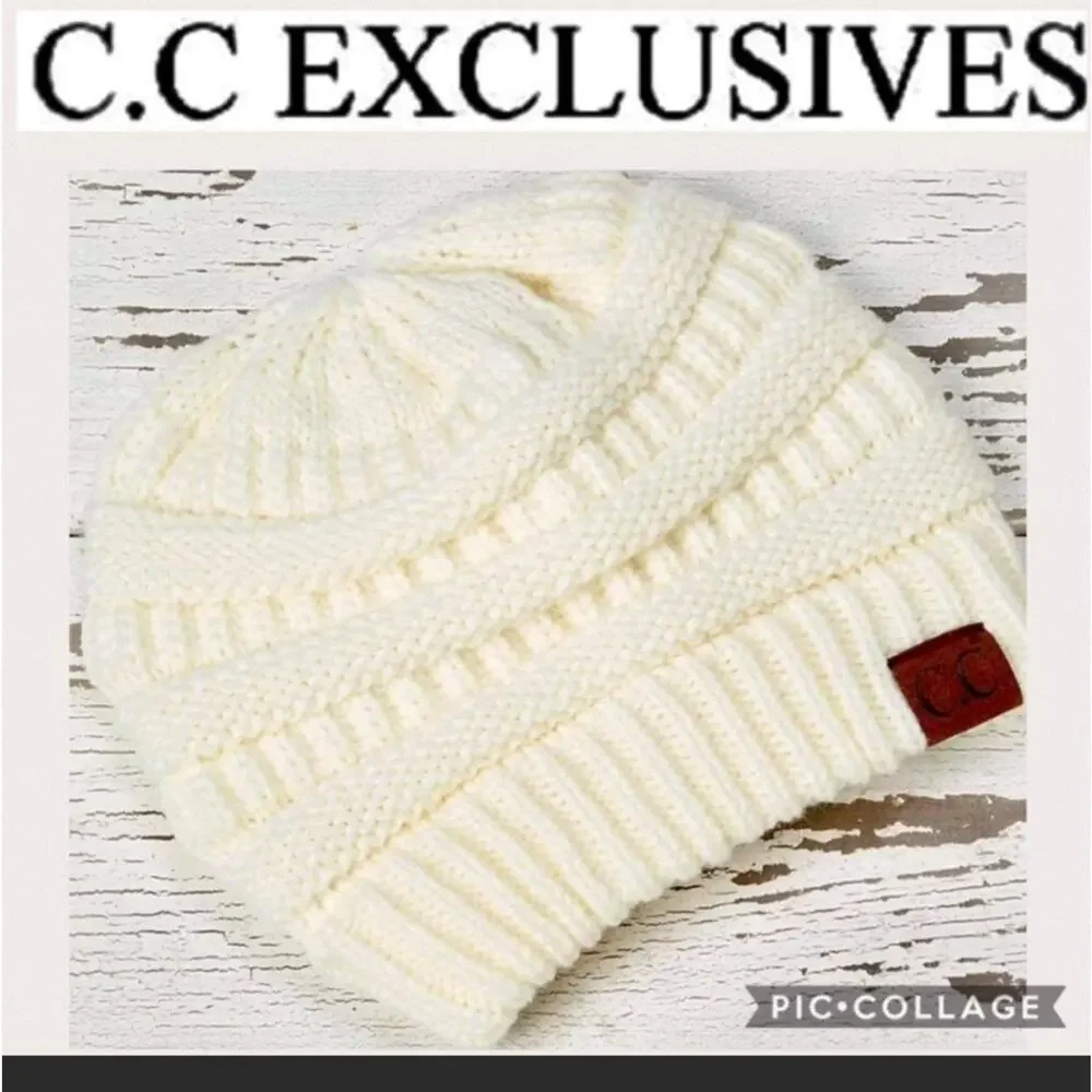 CC Exclusives Ivory Knit Beanie NWT